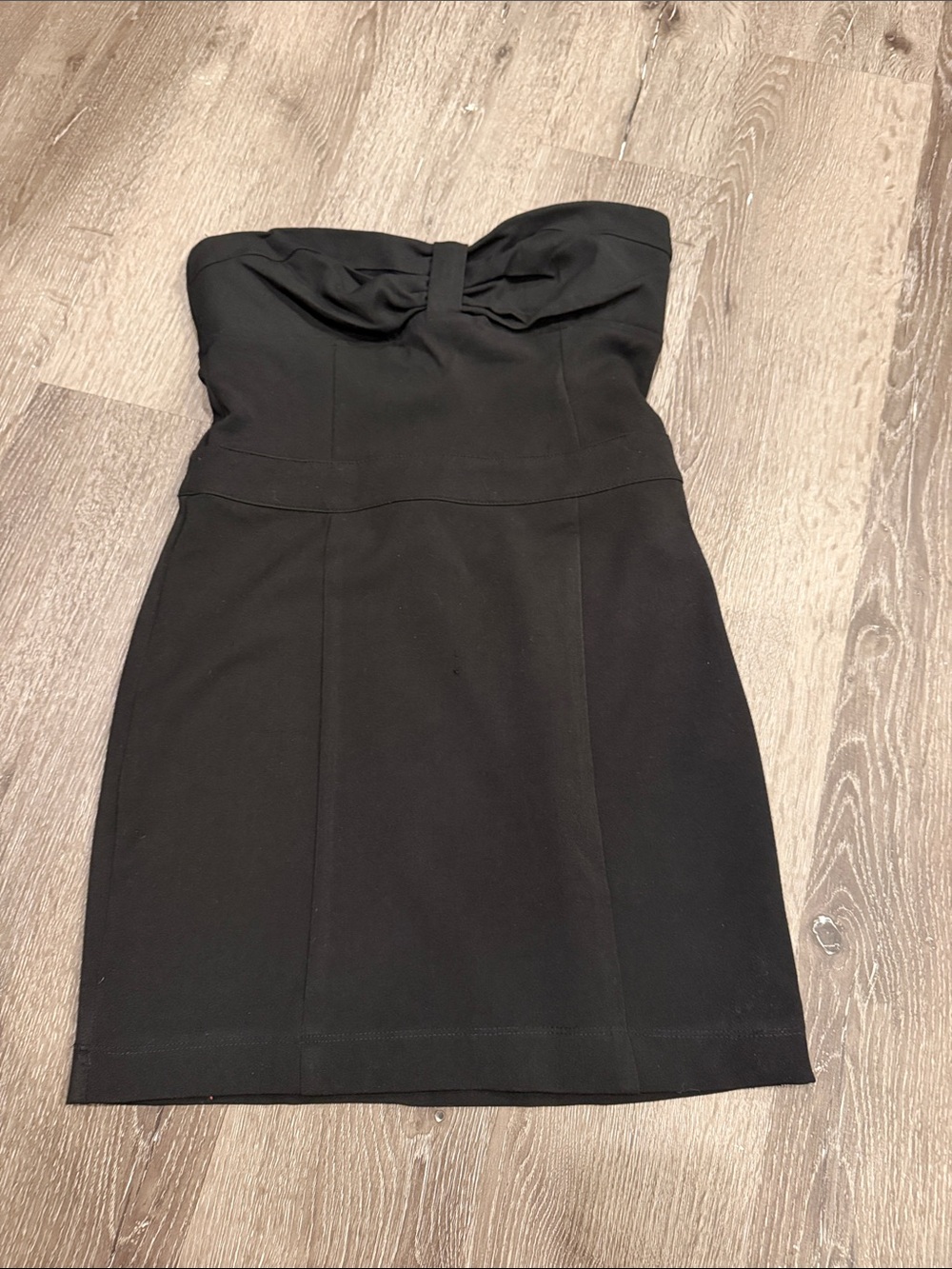 Zara Strapless Black Bow-Accent Mini Dress